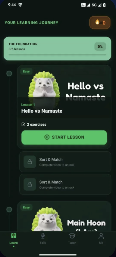 LearnBuddy Home Screen
